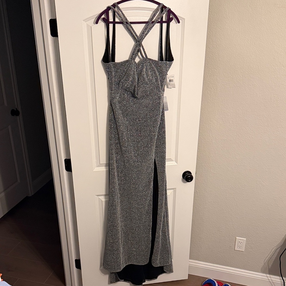 Strapless Silver Glitter Dress